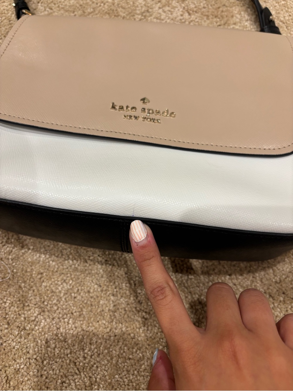 kate spade Beige and White Flap Shoulder Bag - Picture 8 of 8